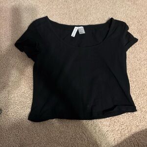 plain black crop top